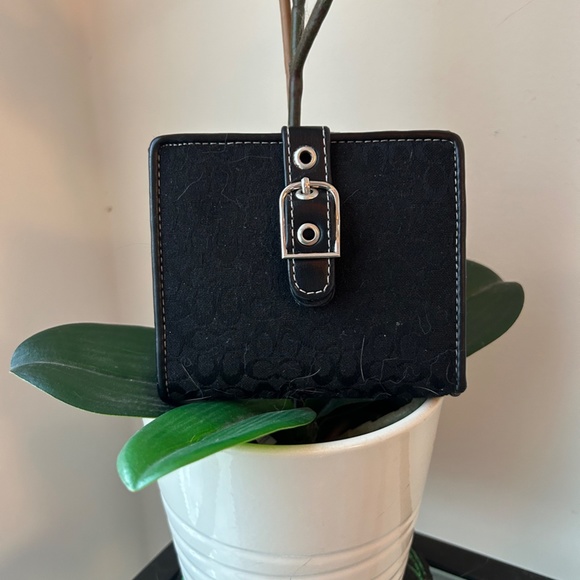 Authentic Coach "C" Monogram Miniature Wallet in Black With Buckle Detail - Picture 3 of 5